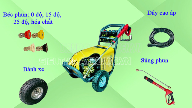 Một số phụ kiện quan trọng của máy rửa xe V-JET VJ 150/3.0